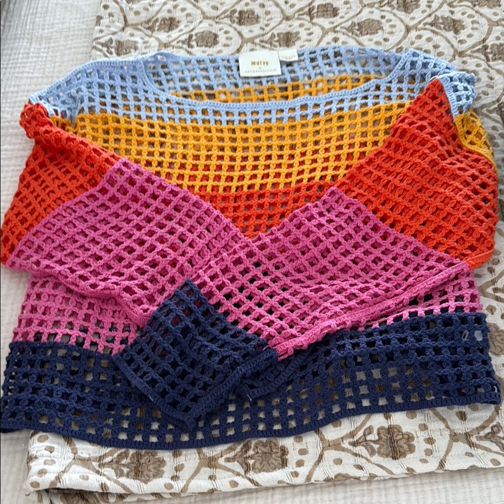 Maeve by Anthropologie Colorful crochet Sweater